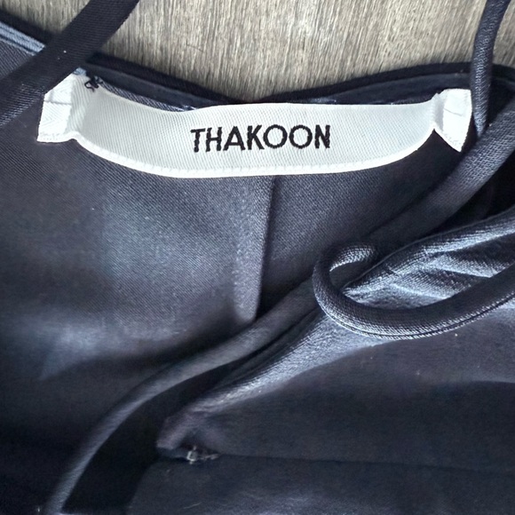 THAKOON A-Line Slip Dress in Moonlight Navy Blue Size 8 V-Neck Midi Minimalist - Picture 4 of 16